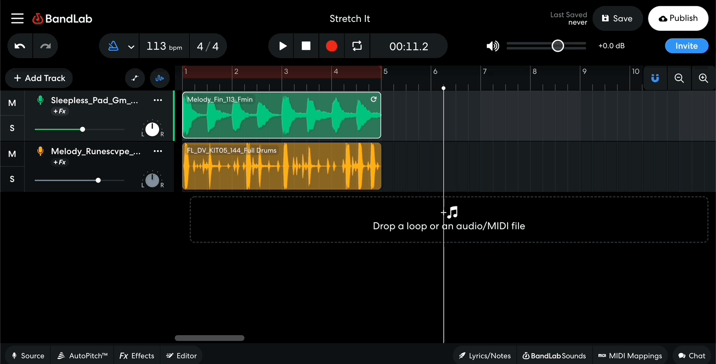 How can I change the pitch of my audio regions? – BandLab Help Center